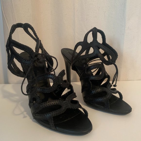 Zara Basic Collection Caged Black Heels - Picture 1 of 9